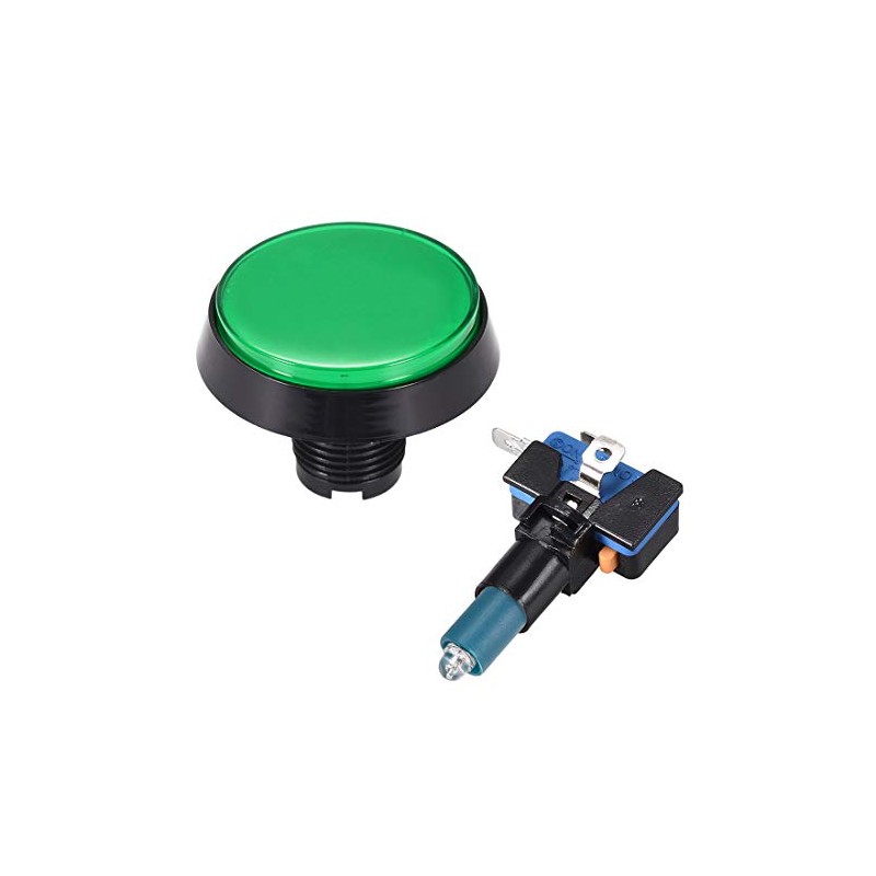 sourcing map Game Push Button 60mm Round 12V LED Illuminated