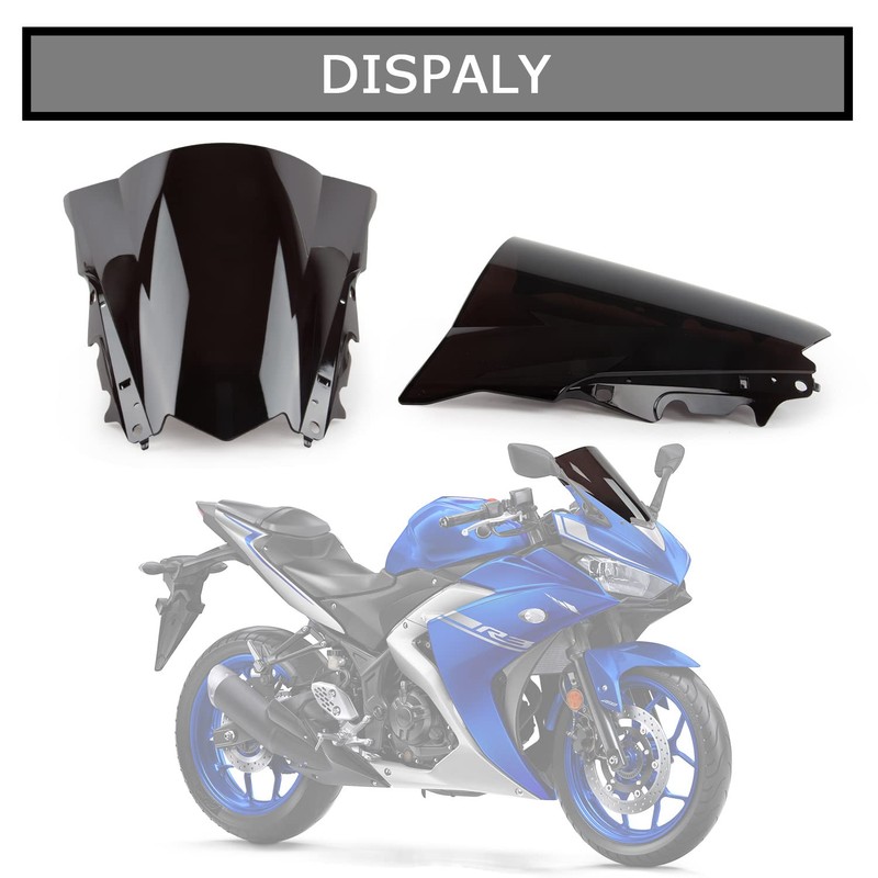 PSLER Windshield Windscreen Double Bubble for YZF R3 R25 2014-2018