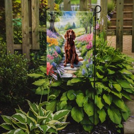 Caroline's Treasures DAC6649GF Irish Setter Spring Path Garden Flag Mailbox Flag Decorative Yard Flag Banner Outside Patio Artwork Yard Flower Beds, Garden Size, Multicolor
