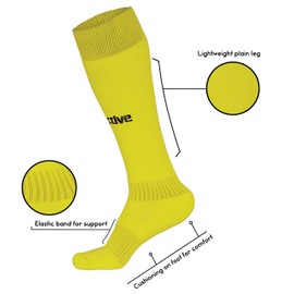 Grip Active Softer Long Socks Unisex Football GAA Gaelic Training Running –Tennis – Netball - Cycling - Volleyball Sports Outdoor Hockey - Rugby - Soccer (Small/UK 2-5/EU 37-40, Yellow)