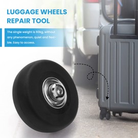 Tiamu Luggage Replacement Wheels Rubber Suitcase Wheels with Axles, Wrench, Universal Luggage Replacement Wheel Wheels for Suitcases Trolley Skate (50 mm x 15 mm)