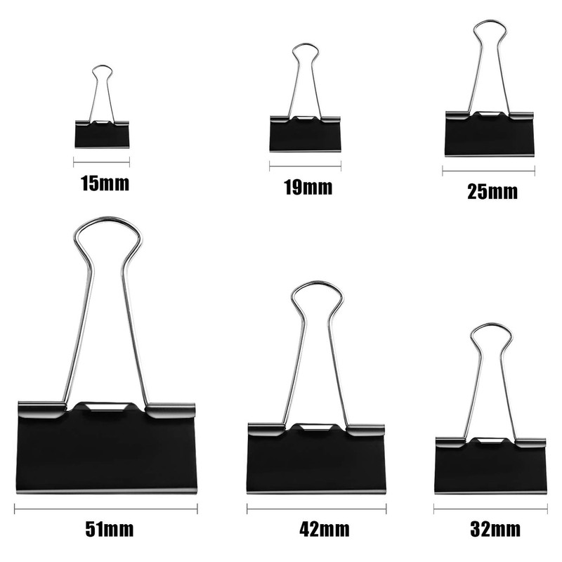 SANNIX 110 PCS Binder Clips Assorted Sizes, X Large, Large,