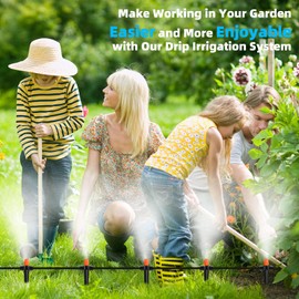 75 FT Drip Irrigation System, Quick Connects Irrigation System for Garden Drip Irrigation Kits, Garden Watering Kit with Adjustable Spray Volume,High Quality Garden Watering System for Various Plants