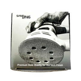 SandingKing Premium 5" Gold Sanding Discs 8 Holes Dustless Hook and Loop for Woodworking or Automotive Mix Grits Box of 50 Fit for Random Orbit Sander