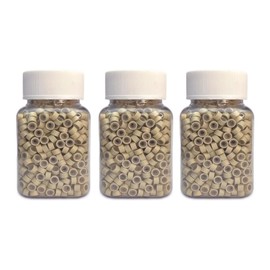 1500Pcs Silicone Beads for Hair Extensions, 5mm Silicone Lined Beads Microlink Rings Hair Extensions Tool (Blonde, 5mm)