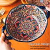 Bohemia Large Bowls with Handle, 40 oz Ceramic Soup Bowl