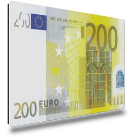 TRIOSK Fridge Magnets Banknote Decorative Magnet 200 Euro Banknote Euro Note Money Gift for Financial Advisors Bankers Money Collector Fridge Magnetic Board Office Strong Large 85 x 55 mm