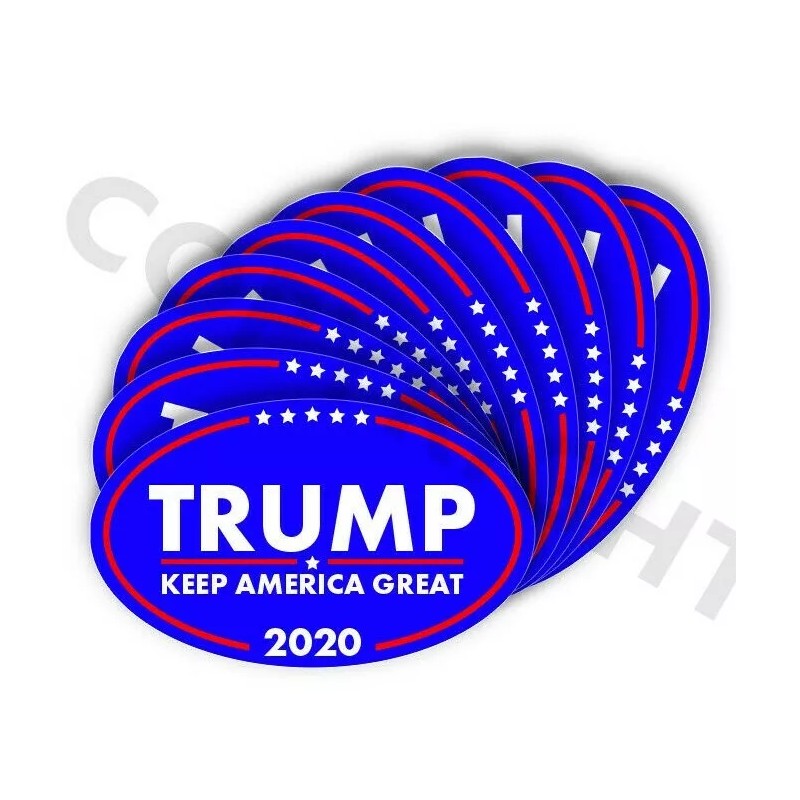 TRUMP 2020 Keep American Great Bumper Stickers Oval Decals Blue