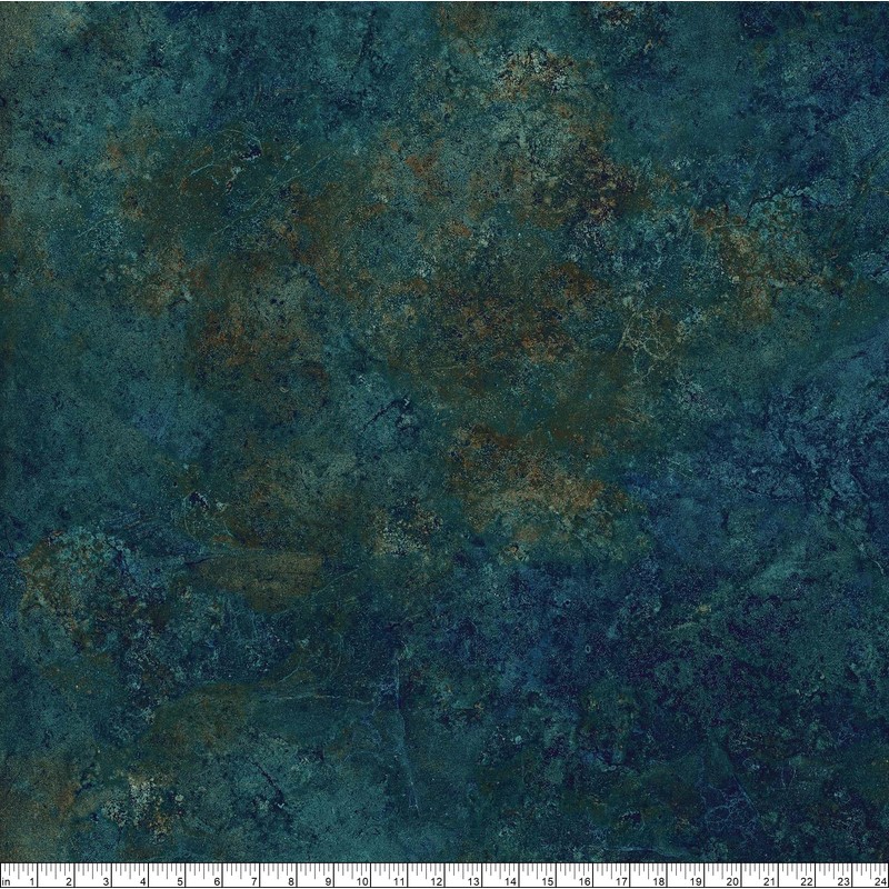 Teal, Copper Hints, Sienna Marble Design, Fabric, 100% Cotton, Stonehenge
