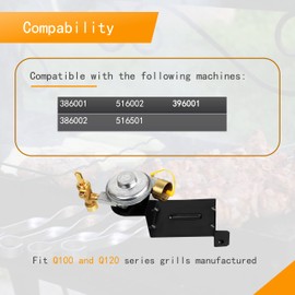 Regulador de válvula de parrilla de gas para Weber Q100 y Q120 Series - Piezas de repuesto para Weber 80477