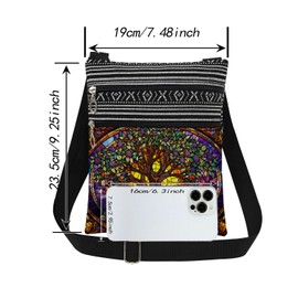 XiaoGalaee Tree of Life Crossbody Bag Adjustable Shoulder Strap for Nature Lover Adults Birthday Gift Mother's Day Present​​ for Women Men Travel Purse