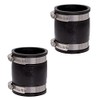 Fernco 1056-22 2-in. Flexible PVC Pipe Coupling for Cast Iron and Plastic Plumbing Connections, 2–Pack
