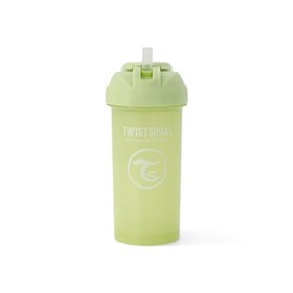 Twistshake Spill Free Straw Cup 360 ml, Leak Proof Training Sippy Cups for Toddlers and Babies, Drinking Water Bottles Trainer Cup, 6+ Months, BPA Free, Cactus Green