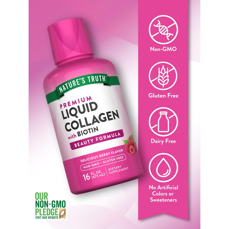 Nature's Truth Liquid Collagen | 16 oz | with Biotin