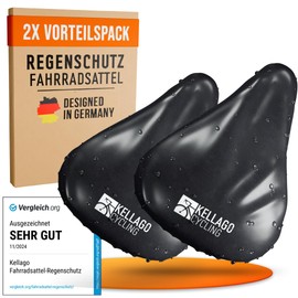 Kellago 2 x Waterproof Bicycle Saddle Protector [Pack of 2] The Only Bicycle Saddle Cover with Double Taped Seams - Bicycle Saddle Rain Cover - Bicycle Saddle Cover - Saddle Protector