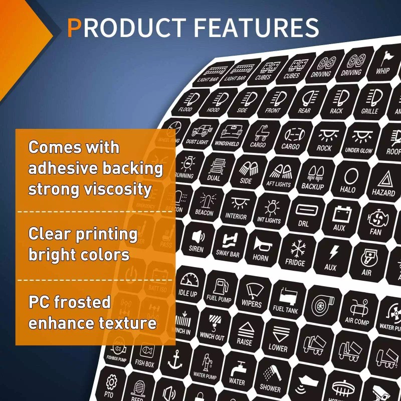 Nilight 120PCS Switch Panel Stickers For 6/8 Gang Switch Panel