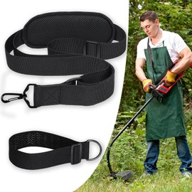 NICECONE Strimmer Harness Padded Belt Shoulder Strap, Adjustable Grass Trimmer Harness Strap Quick Release Single Shoulder Long Petrol Trimmer Strap Compatible with Most Grass Trimmer