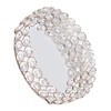 Crystal Cosmetic Makeup Tray 8in Round Display Tray Mirrored Metal
