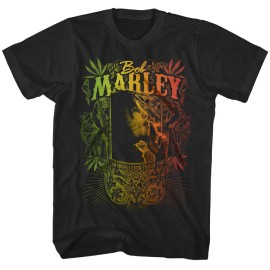 Bob Marley Kaya Now Jumbo Print T Shirt Mens Rock and Roll Band Tee New Black - XL