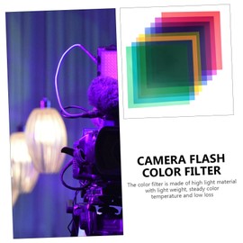 Operitacx 8pcs Transparent Gel Light Filters Color Correction Kit for Film Lighting Stable Color Temperature Lightweight Rugged Design for Flash Models