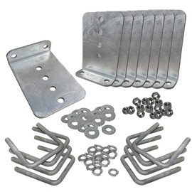 8 Pack 8" Galvanized L-Type Bunk Bracket Kit for Boat Trailer, fits 3x3 Cross Members, Heavy Duty (8 Pack)