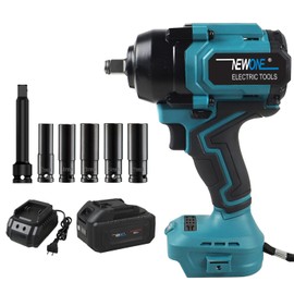 NEWONE Impact Wrench for MaKita 20v Battery,1200N.m(925ft-lbs) Brushless 1/2 inch Impact Wrench, 1800RPM High Torque Impact Gun, 4.0Ah Battery, Charger, 5 Sockets, Electric Impact Wrench for Car Home