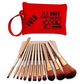 VOLO Makeup Brushes Professional 12pcs Make up brush Set Foundation Eyeshadow Blush Blending Makeup Brushes With brush holder