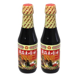 Wan Ja Shan Vegetarian Mushroom Oyster Sauce, 10oz Pack of 2. VEGAN. NON-GMO. NO MSG ADDED. 100% Naturally Brewed. No Chemical Soy Sauce.No Caramel Coloring.