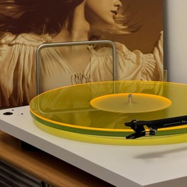 Turntable Mat Record Platter Slipmat: Acrylic Record Player Platter Vinyl Slip Mats for Turntables Antistatic Tighter & Defined Bass, Yellow