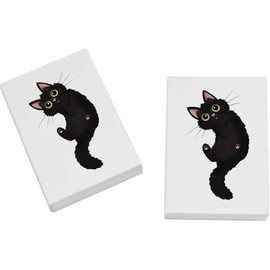 2 x 45mm 'Rolling Black Cat' Erasers/Rubbers (ER00043660)
