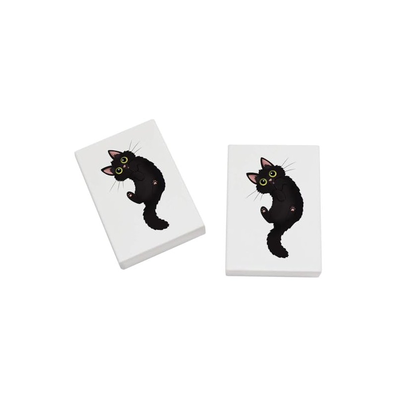 2 x 45mm 'Rolling Black Cat' Erasers/Rubbers (ER00043660)