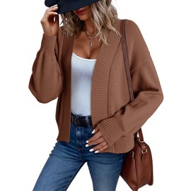 Dokotoo Fall Cardigan Sweaters for Women 2025 Ribbed Knit Waffle Oversized Cardigan Sweaters for Women Fashion Clothing School Outfits for Teachers Chestnut XX Large