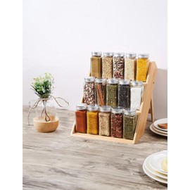 RoyalHouse Bamboo Spice Rack Organizer for Kitchen Cabinet, Countertop Display Shelf- 3 Tier Shelf -Space Organizer for Kitchen and Bathroom