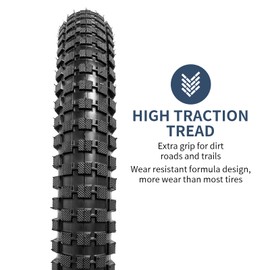 2-PCS 16" Kid Bike Tires 16x2.125/57-305 Compatible with Multi-Purpose Gravel Bike 16 x 2.125 Bicycle Tires (Y-1497)