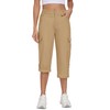 MoFiz Womens Cotton Capris Pants Hiking Roll up Convertible Cargo