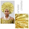 Nigerian hat Handmade Brocade Folding Fan Gorgeous African Women's Headscarf