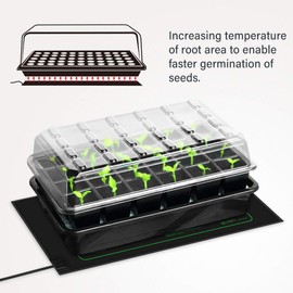 LERWAY Seedling Heating Mat Plant Warming Mat Waterproof Greenhouse Heating Pad 21W for Propagation Germination Tray Hydroponic Terrarium Reptile Amphibian Heat Mat 25.4cm*50.8cm (25.4 * 50.8cm)