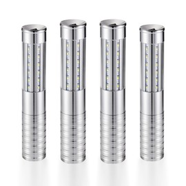 4 Packs Rechargeable LED Strobe Baton Lights Reusable Bottle Service Lights for Liquor Bottles Handheld Service Sparklers for Club Weddings Concert Outdoor Events (Silver-White Light, 4)