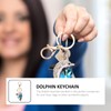 Healifty Dolphin Keychain Ladies Backpack Purse Cartoon Key Crystal Rhinestone