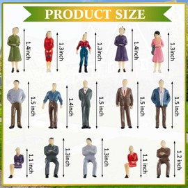 Namalu 80 Pcs Mini People Figurines 1: 50 Scale Model Trains Architectural Painted People Figures Tiny People Plastic Miniature Figurines Toy Sitting Standing People for Miniature Scenes