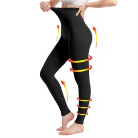 Calze a compressione medicali per uomo e donna 20-30 mmHg, collant di supporto progressivo, pantacollant a compressione opaco a punta aperta classe 2, adatto per edema varicoso, TVT, Nero , XXL
