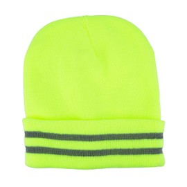 Gelante High Visibility Reflective Safety Knit Beanie for Men & Women – Warm Winter Headwear for Outdoor Activities. H2489-2PC-BLK/NYL