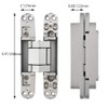 Alamic Concealed Door Hinges Heavy Duty Invisible Hidden Hinges 3-D