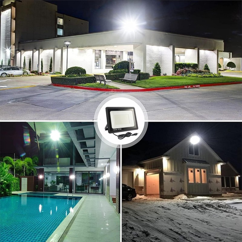 2Pack LED Flood Light Outdoor,150W LED Work Light 15500lm with