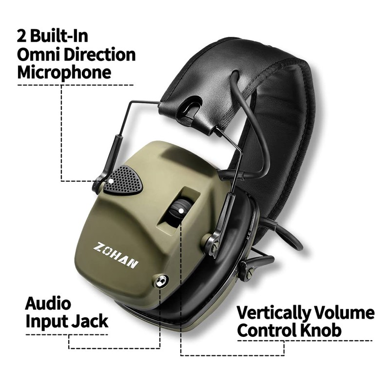 ZOHAN EM054 Electronic Shooting Ear Protection with 4X Sound Amplification