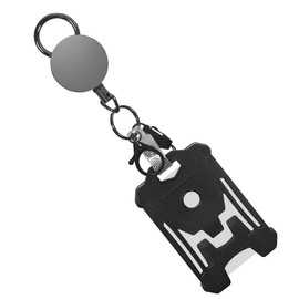 Heavy Duty Metal Retractable Badge with Keychain, Retractable Keychain Badge Holder with Strong Dyneema Cord for ID Key Card Badge, Name Card (1, Card Holder)