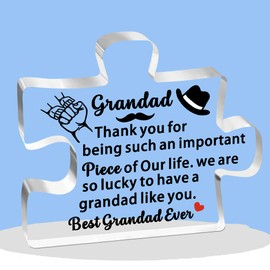 JETTOP Grandad Gifts from Grandchildren Gifts for Grandad Birthday Christmas Fathers day Plaque Acrylic So Lucky to Have a Grandad Like you Best Grandad Ever