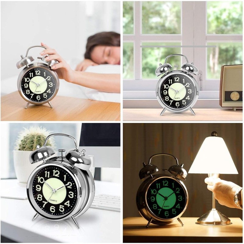 Genérico RU-con Ta/ble Clock Alarm Super Loud for Heavy Sleepers