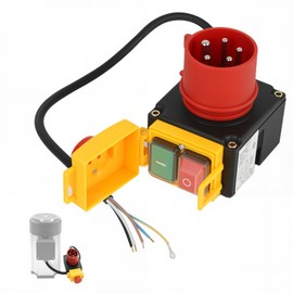 Motor Protection Switch 400 V, 3-Phase Plug Switch with CEE Plug, Emergency Stop Switch, Machine Switch, Waterproof Electromagnetic Switch, Zero Voltage Switch, Emergency Stop, Equivalent to KEDU KOA7