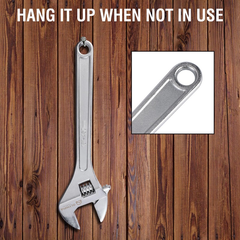 Olympia Tools 18" Adjustable Wrench, Heavy Duty Drop Forged Steel,